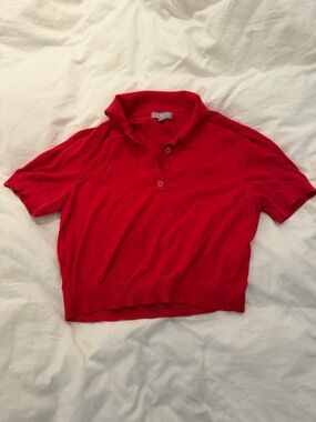 J. Crew Red Short Sleeve Polo Top